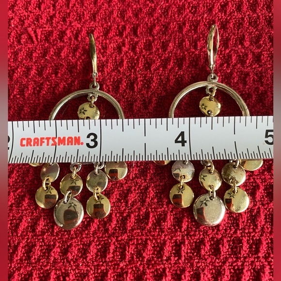 🎄$3 bundled Gold & Silver Tone Chandelier Style Lever Back Earrings - Picture 3 of 4